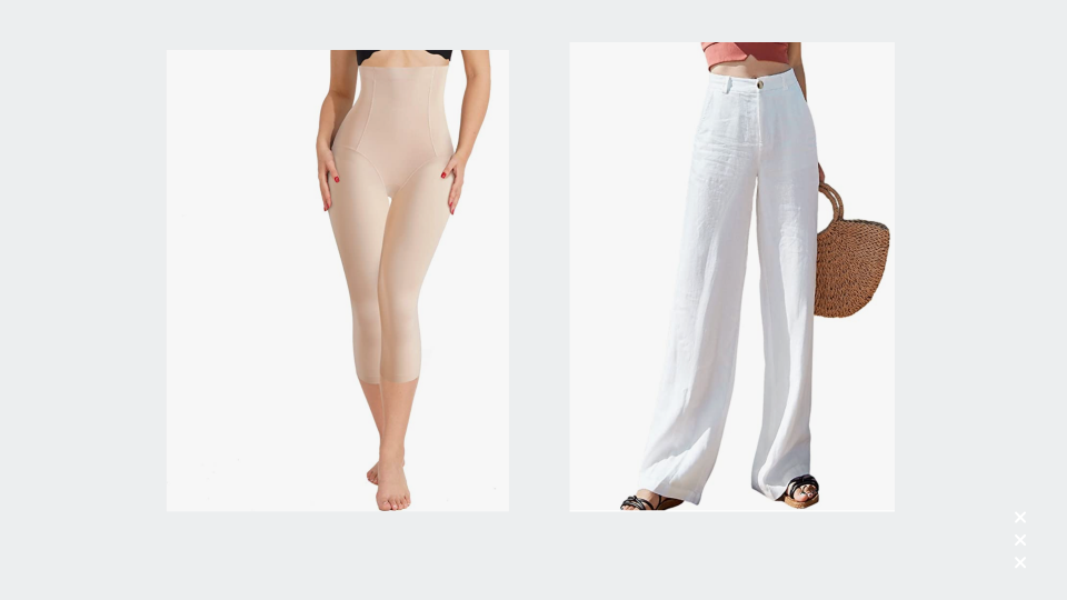 Pantalón blanco y legging tipo faja. (Foto: Amazon)