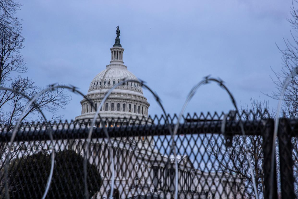 <p>Security has been tightened at the Capitol after warnings of a continued threat from domestic violent extremists</p> (Getty Images)