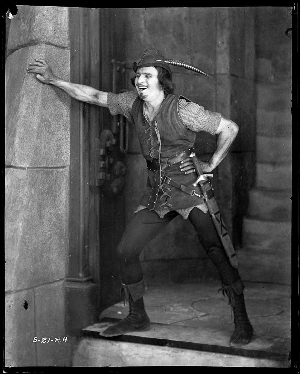 Douglas Fairbanks Sr. in costume for the title role of 'Robin Hood' (1922), to be shown with live music on Wednesday, June 29 at 7 p.m. at the Leavitt Theatre, 259 Main St. Route 1, Ogunquit, Maine. Tickets $12 per person, general seating. For more info, call (207) 646-3123 or visit www.leavittheatre.com.