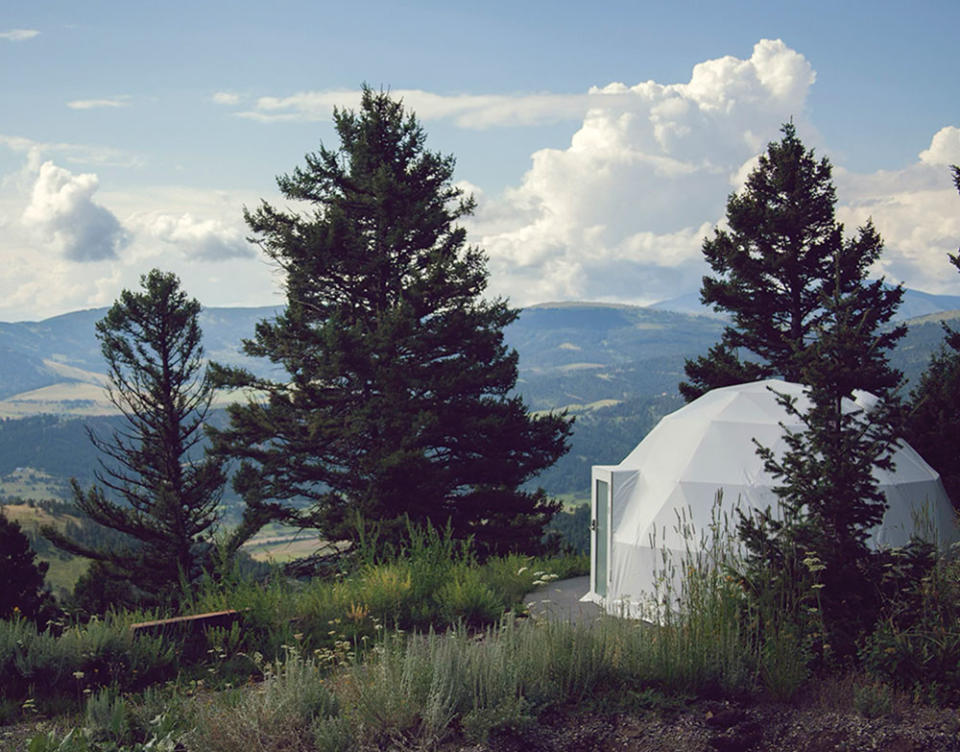 A geodesic dome built on Taylor Kitsch’s nature retreat will serve as a place to stay.