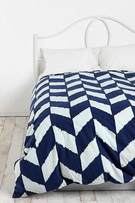 Blue Herringbone Duvet 