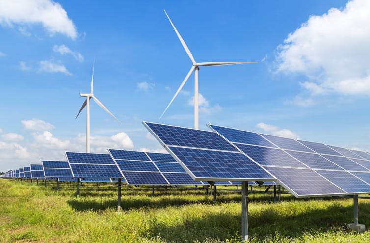 <span class="caption">A national investment bank would help build a greener future.</span> <span class="attribution"><a class="link " href="https://www.shutterstock.com/image-photo/solar-panels-wind-turbines-generating-electricity-722347258" rel="nofollow noopener" target="_blank" data-ylk="slk:Soonthorn Wongsaita / Shutterstock;elm:context_link;itc:0;sec:content-canvas">Soonthorn Wongsaita / Shutterstock</a></span>