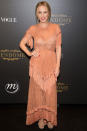 <p><strong>1 October</strong> Kylie Minogue looked pretty in a peach dress.</p>