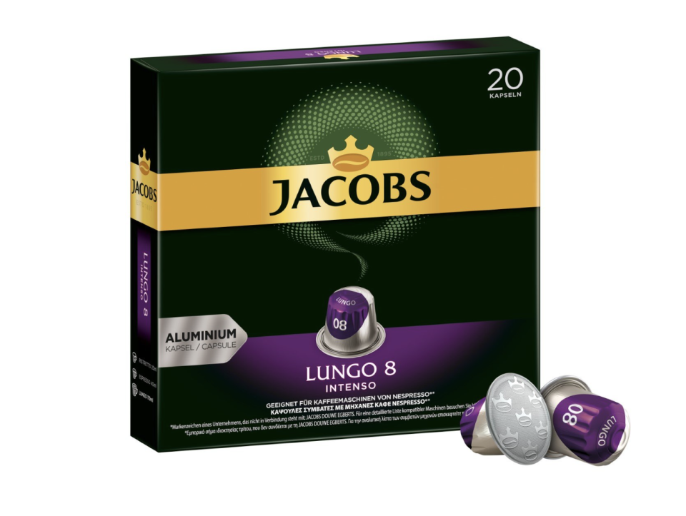 Jacobs Kaffeekapseln Lungo Intenso, Intensität 8 von 12, 200 Nespresso®* kompatible Kapseln statt 39,90€ nur 36,39€ (Bild: Amazon)