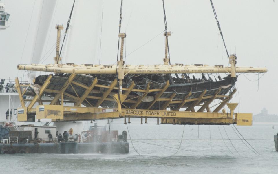 The Mary Rose was rescued from the Solent in October 1982