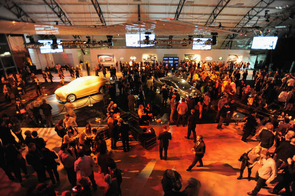 LOS ANGELES, CA - FEBRUARY 09: Guests attend Tesla Worldwide Debut of Model X on February 9, 2012 in Los Angeles, California. (Photo by Jordan Strauss/Getty Images for Tesla)