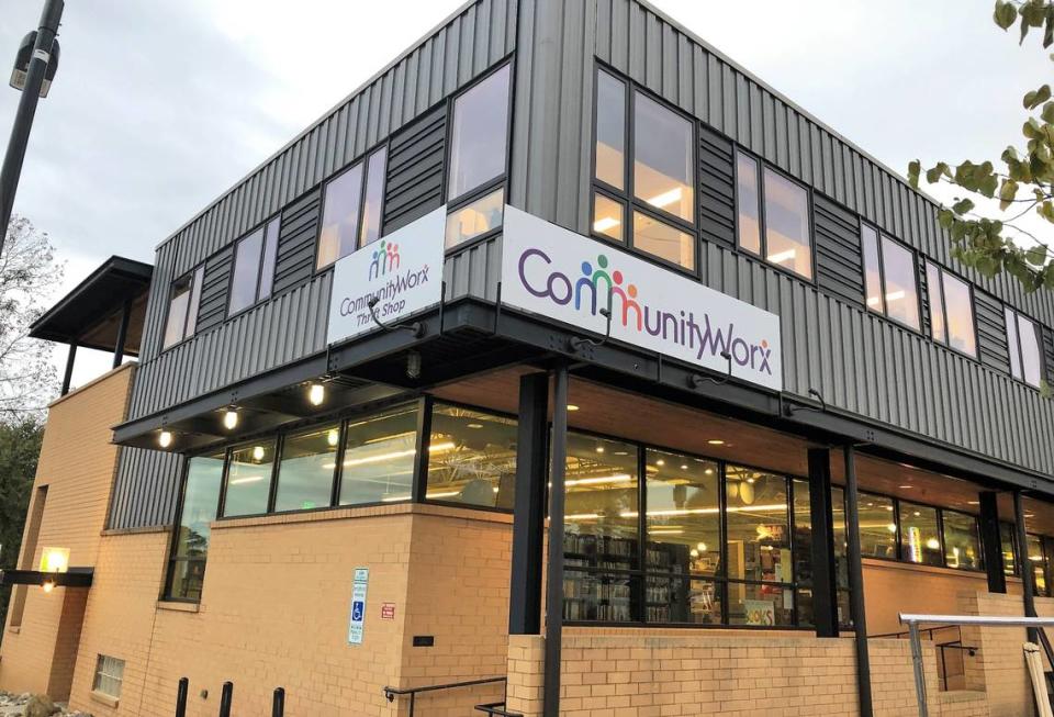 The CommunityWorx building on West Main Street in Carrboro and an office building next door have been put on sale for $4.7 million. The nonprofit thrift shop plans to lease its space from the building’s new owners.