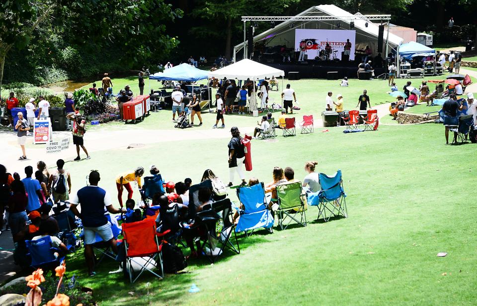 The Juneteenth GVL Mega Fest took place in Falls Park on June 18. The event is free for the entire family and  featured a day full of cultural and live performances from local bands.