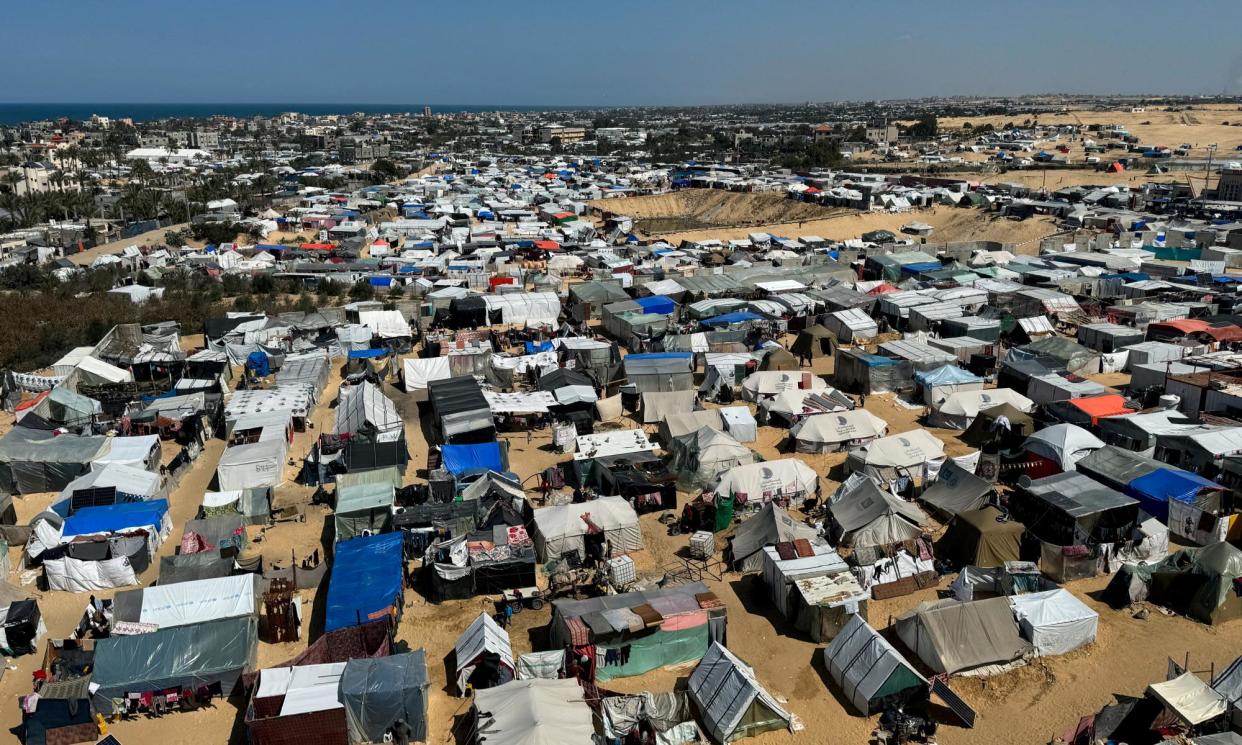 <span>Rafah is currently the only place of relative safety for at least 1.4 million displaced Palestinian civilians.</span><span>Photograph: Bassam Masoud/Reuters</span>