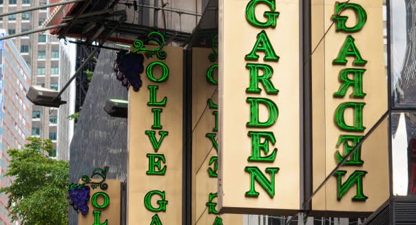 A Times Square branch of the Olive Garden restaurant chain on Friday, November 1, 2013. (© Richard B. Levine)
