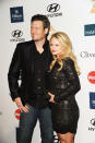 BEVERLY HILLS, CA - FEBRUARY 11: Singers Blake Shelton and Miranda Lambert arrive at Clive Davis and the Recording Academy's 2012 Pre-GRAMMY Gala and Salute to Industry Icons Honoring Richard Branson held at The Beverly Hilton Hotel on February 11, 2012 in Beverly Hills, California. (Photo by Kevin Winter/Getty Images)