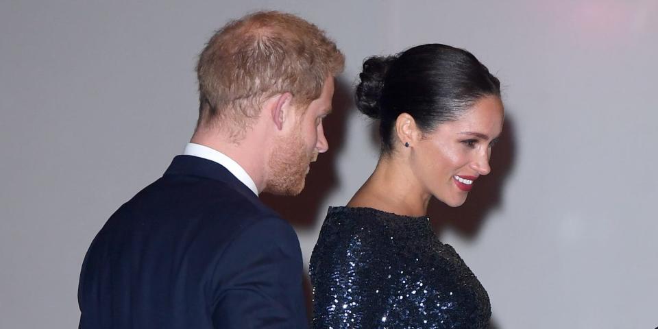 meghan markle harry bluedress royal albert hall