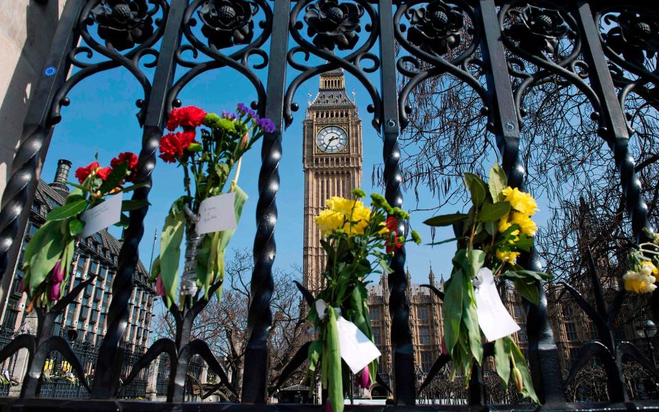 Flowers left after the terror attack last week - Credit: AFP