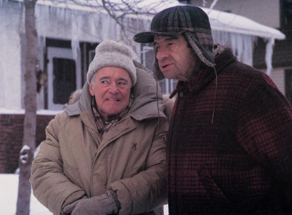 <p>Jack Lemmon and Walter Matthau star as neighbors and former friends who harbor a long-standing rivalry. When a woman (Ann-Margaret) arrives in the neighborhood during the holidays and catches both men's eyes, they continue their competition—this time for her hand. <a class="link " href="https://www.amazon.com/Grumpy-Old-Men-Jack-Lemmon/dp/B000RO840C/?tag=syn-yahoo-20&ascsubtag=%5Bartid%7C10056.g.8078%5Bsrc%7Cyahoo-us" rel="nofollow noopener" target="_blank" data-ylk="slk:Watch Now;elm:context_link;itc:0;sec:content-canvas">Watch Now</a><br></p>