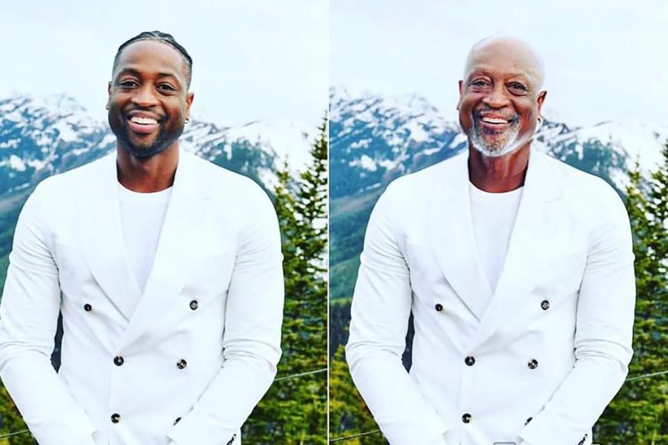 "🤔🤷🏾‍♂️ Grandpa Wade huh," Dwyane Wade captioned his side-by-side comparison. 