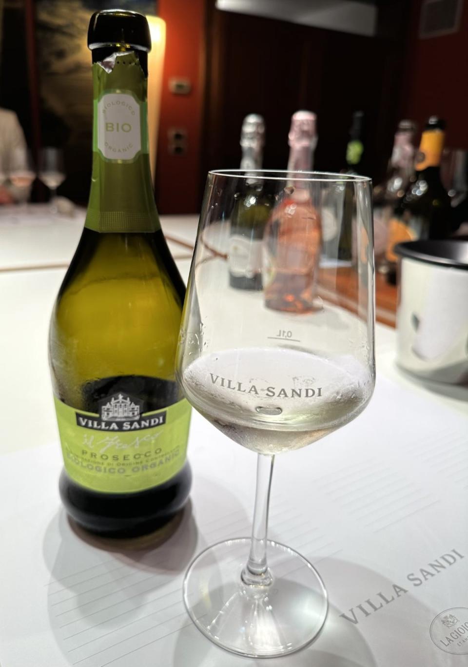 Organic Prosecco from Villa Sandi, one of the biggest wineries in the region (Emma Henderson)
