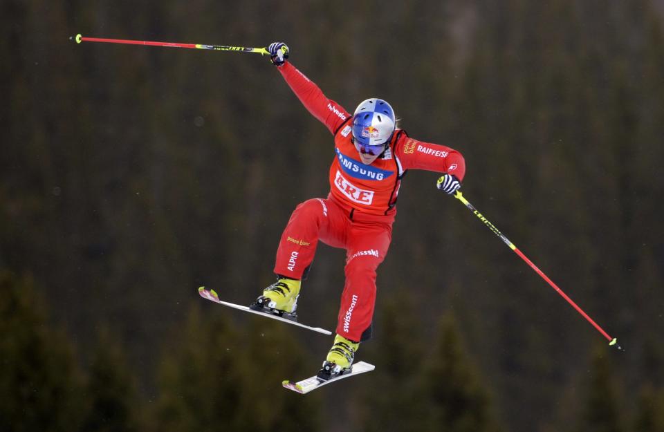 Switzerland's Fanny Smith in action during the women's FIS Ski Cross World Cup in Are, Sweden, Saturday March 15, 2014. (AP Photo/Janerik Henriksson) SWEDEN OUT