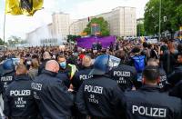 Protest against police brutality and racial inequality in the aftermath of the death in Minneapolis police custody of George Floyd, in Berlin