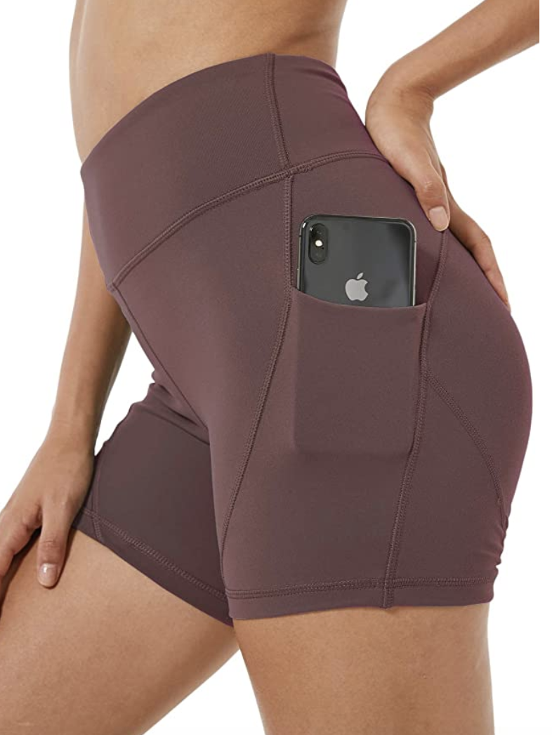 Gym workout shorts with side pockets, S$15.20. PHOTO: Amazon