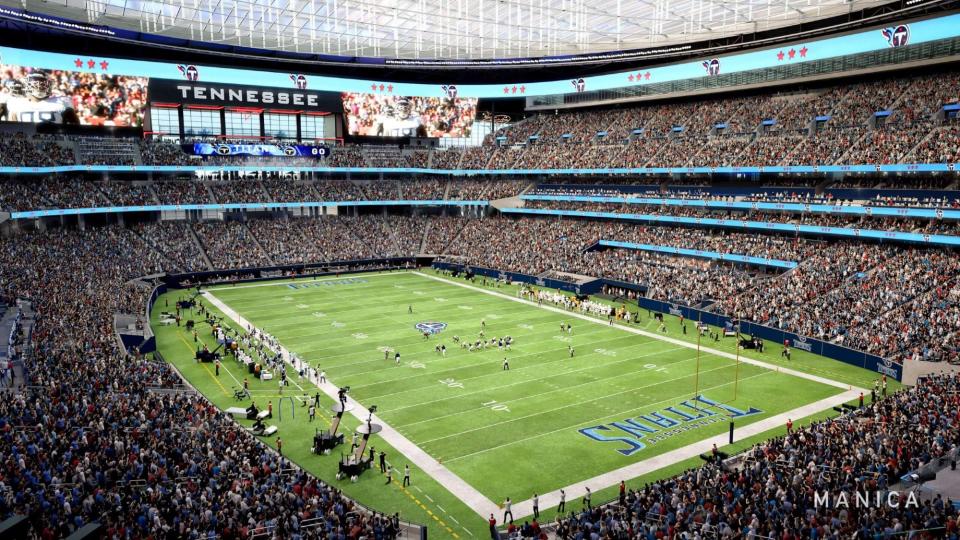  A rendering of the Tennessee Titans' new stadium. 