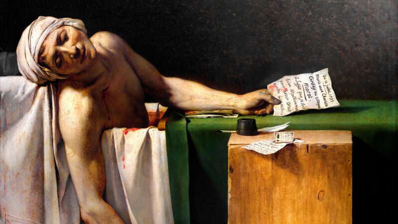 'The Death of Marat' painting by Jacques-Louis David