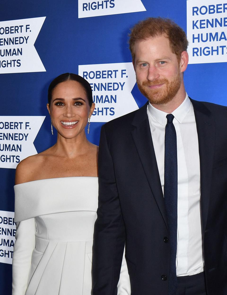 Harry and Meghan arrive at the 2022 Robert F. Kennedy Human Rights Ripple of Hope Award Gala in New York on Dec. 6, 2022.