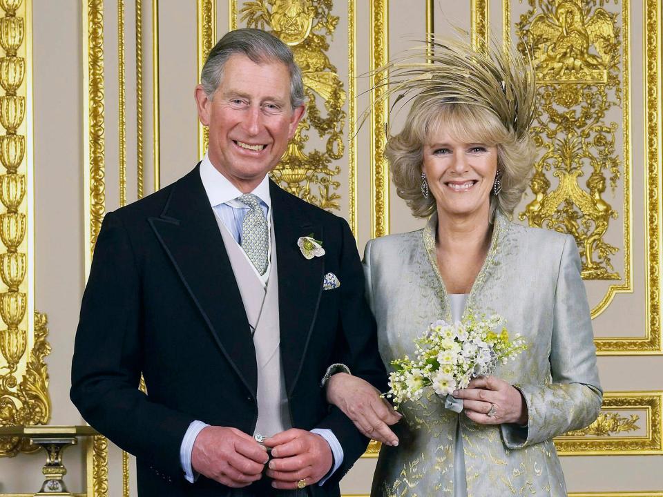 Charles and Camilla photographed on their wedding day.