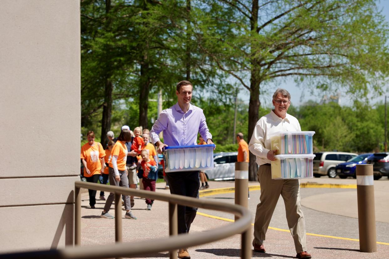 U.S. Senate candidate Jared Young and U.S. House candidate Blake Ashby submit the necessary signatures for the Better Party to gain ballot access in 2024.