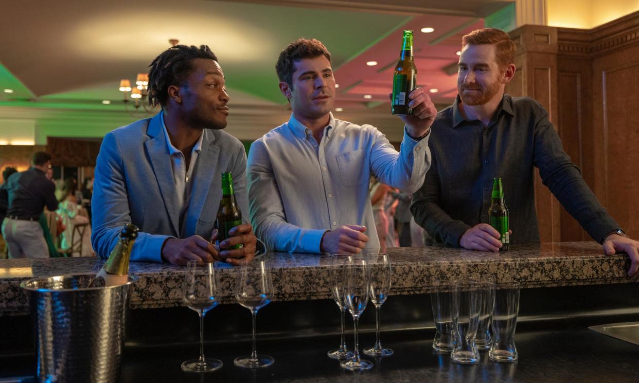 <span>‘Overgrown boys acting up’: Zac Efron, centre, with Jermaine Fowler and Andrew Santino in Ricky Stanicky.</span><span>Photograph: Prime</span>