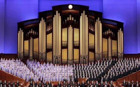 The Mormon Tabernacle Choir sings at the first session of The Church of Jesus Christ of Latter-day Saints' 185th Annual General Conference in Salt Lake City, Utah April 4, 2015. REUTERS/George Frey