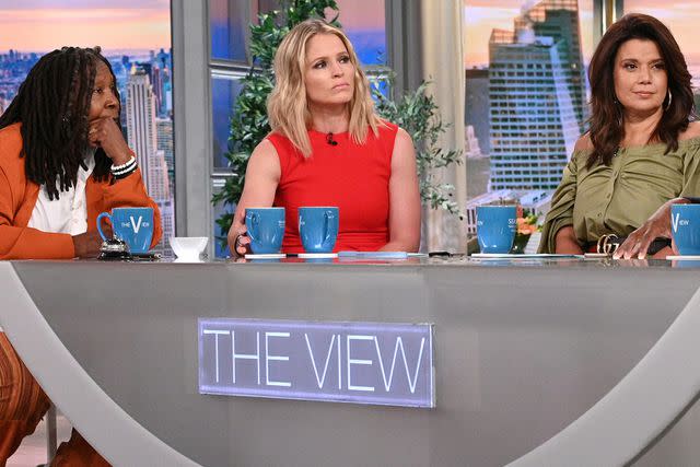 <p>Lorenzo Bevilaqua/ABC via Getty</p> Whoopi Goldberg, Sara Haines and Ana Navarro on 'The View'