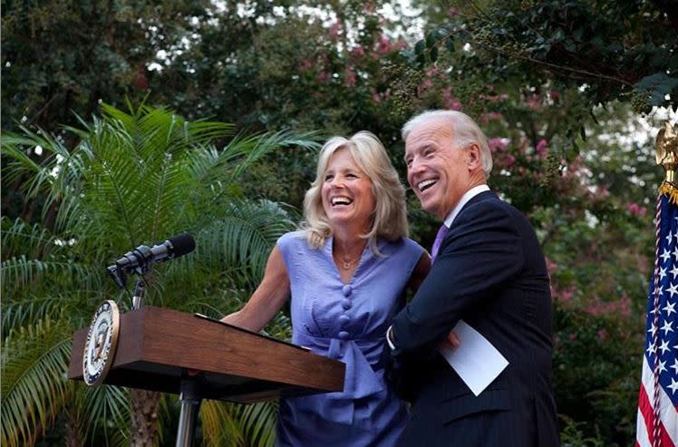 民主黨候選人拜登（右）與現任妻子吉兒（左）。（圖／翻攝自Instagram drbiden44）