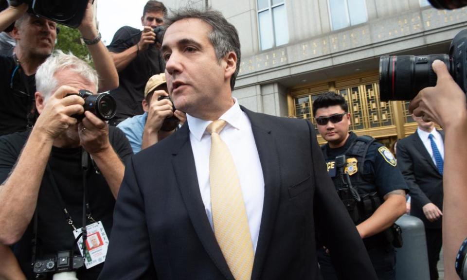 Michael Cohen leaves federal court in New York on 21 August. 
