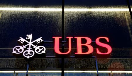 The logo of Swiss bank UBS is seen in Zurich, Switzerland November 10, 2016. REUTERS/Arnd Wiegmann/File Photo