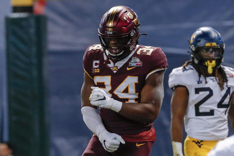 Minnesota EDGE Boye Mafe is a terrific athlete whose consistency could be better. (Photo by Kevin Abele/Icon Sportswire via Getty Images)