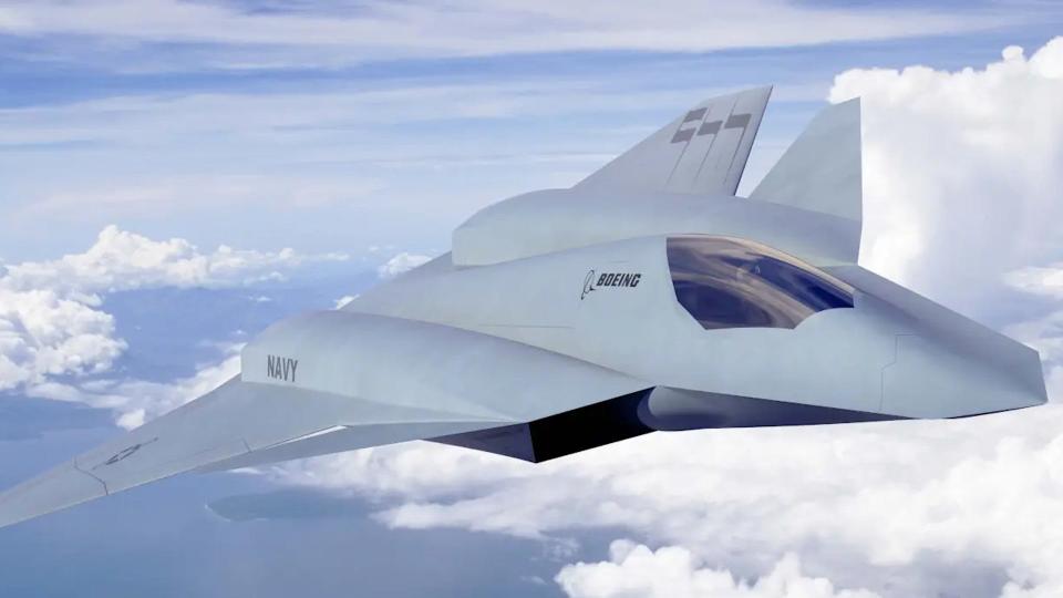 A Boeing rendering of a sixth-generation combat jet for the U.S. Navy. <em>Boeing</em>