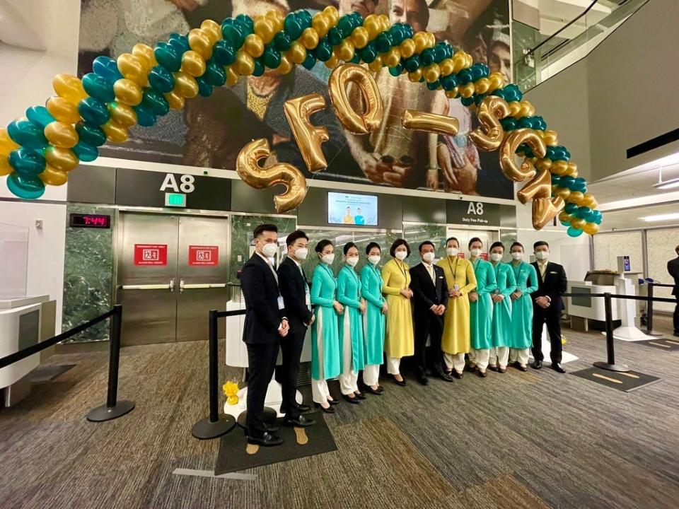 Vietnam Airlines' historic flight from Ho Chi Minh City to San Francisco.