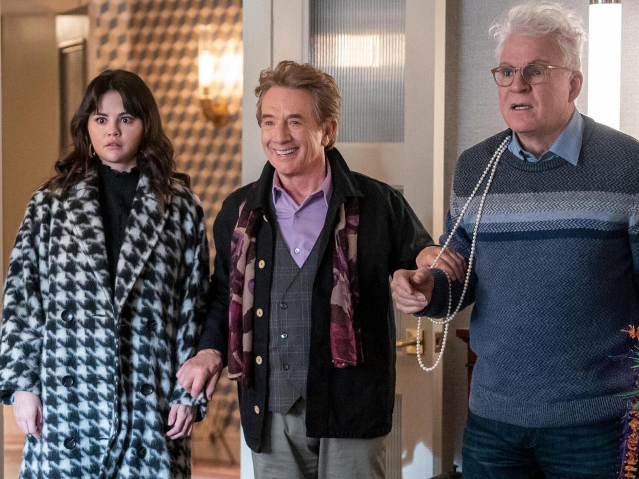 Selena Gomez, Martin Short, and Steve Martin on season three, episode four of "Only Murders in the Building."