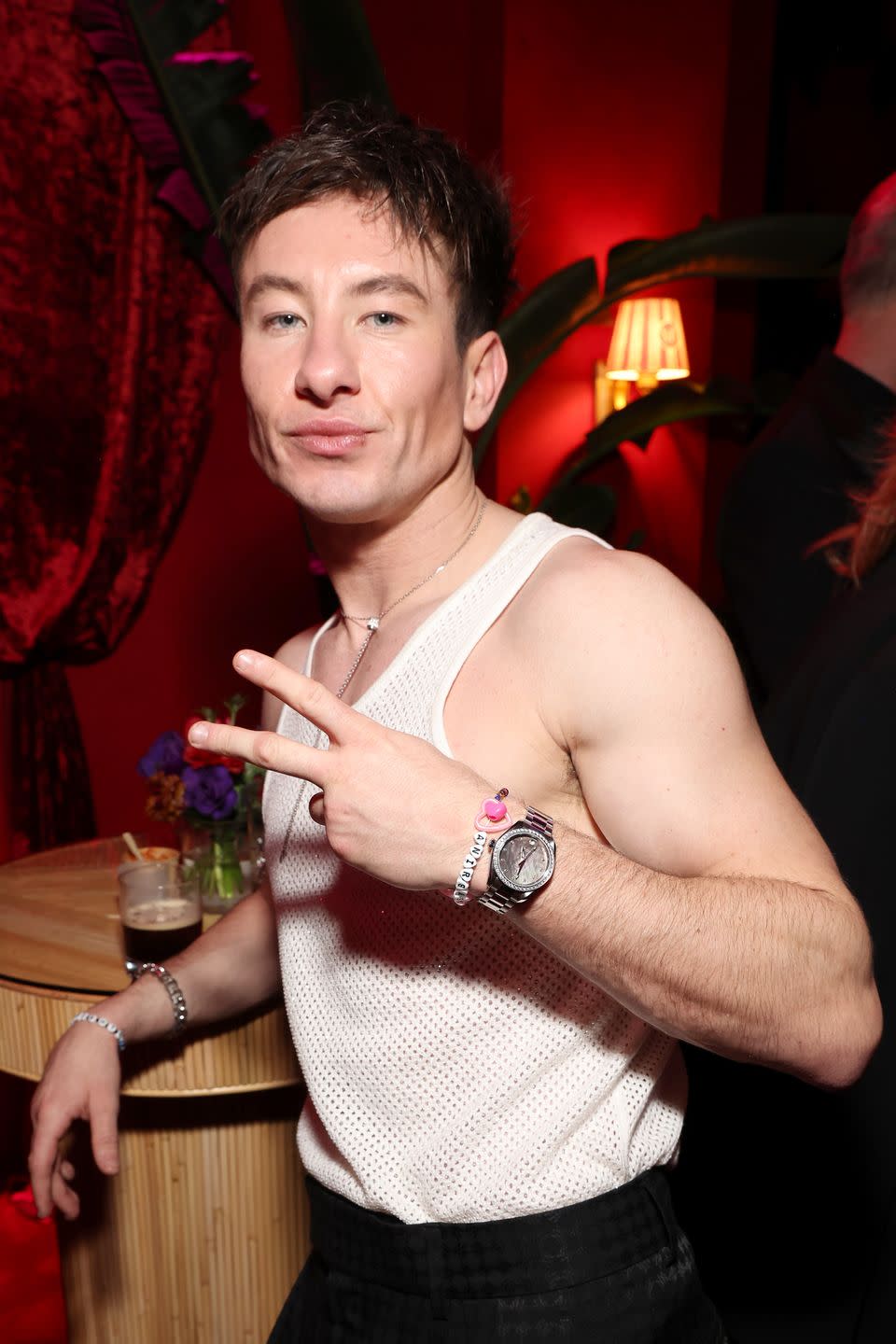 barry keoghan wearing a sabrina bracelet at the 2024 vanity fair oscar party