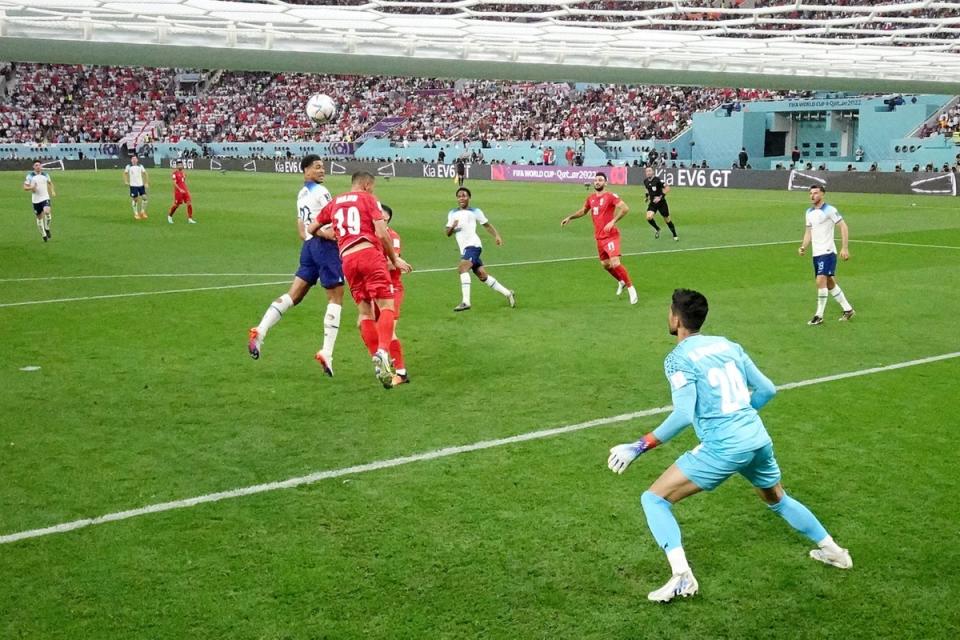 Jude Bellingham scores England’s first goal (Getty)