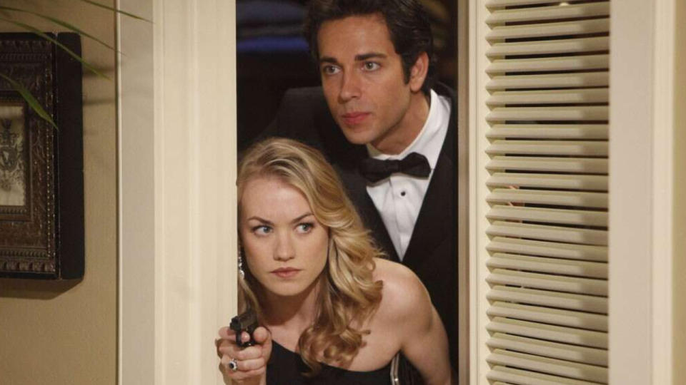 Yvonne Strahovski and Zachary Levi on Chuck