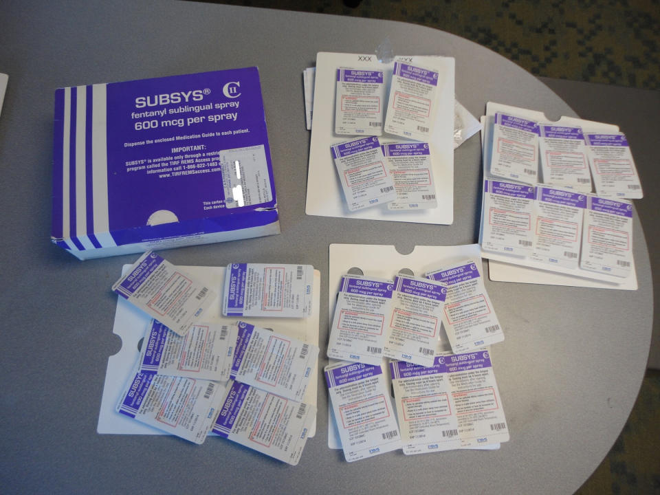 A box of the fentanyl-based drug Subsys, made by Insys Therapeutics Inc. (Photo: Handout . / Reuters)