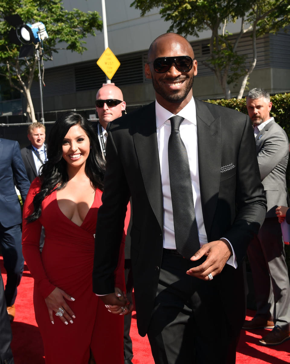 Kobe Bryant with pregnant wife Vanessa Bryant 