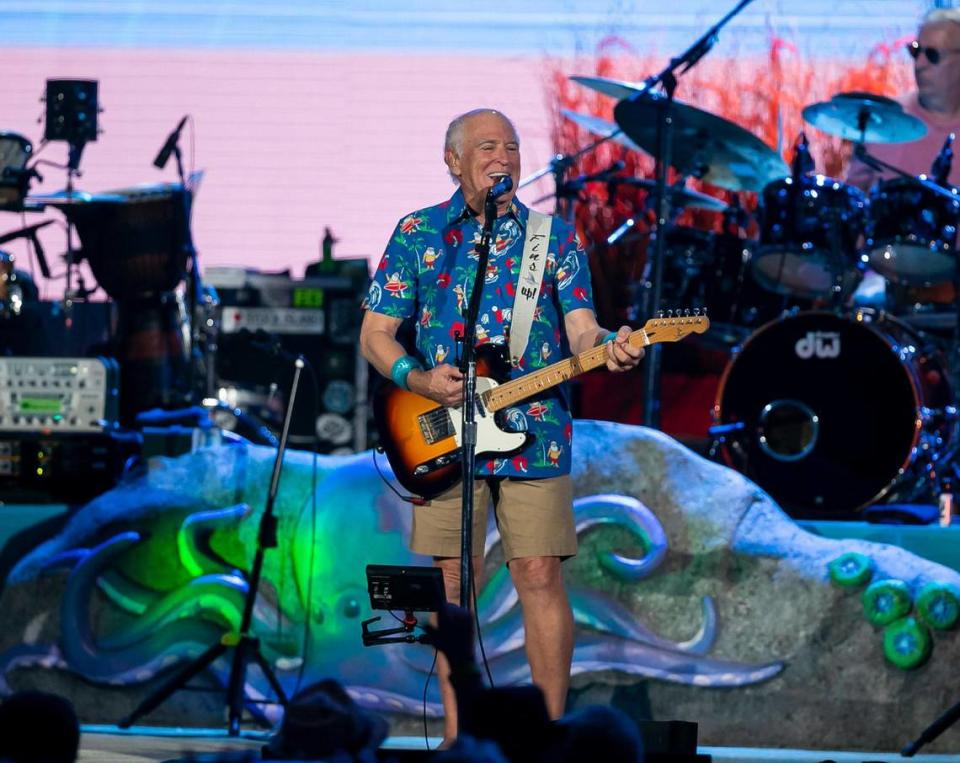 Jimmy Buffett performs at the iTHINK Financial Amphitheatre near West Palm Beach, Florida on Dec. 9, 2021. Two House bills passed unanimously to honor the late singer-songwriter. One would rename A1A the Jimmy Buffett Memorial Highway and another would create a specialty license plate named after his song, “Margaritaville.”