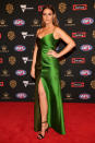 <p>Zach Merrett’s partner Alexandra opted for a bold colour in this gorgeous green gown.<br>Photo: Getty </p>