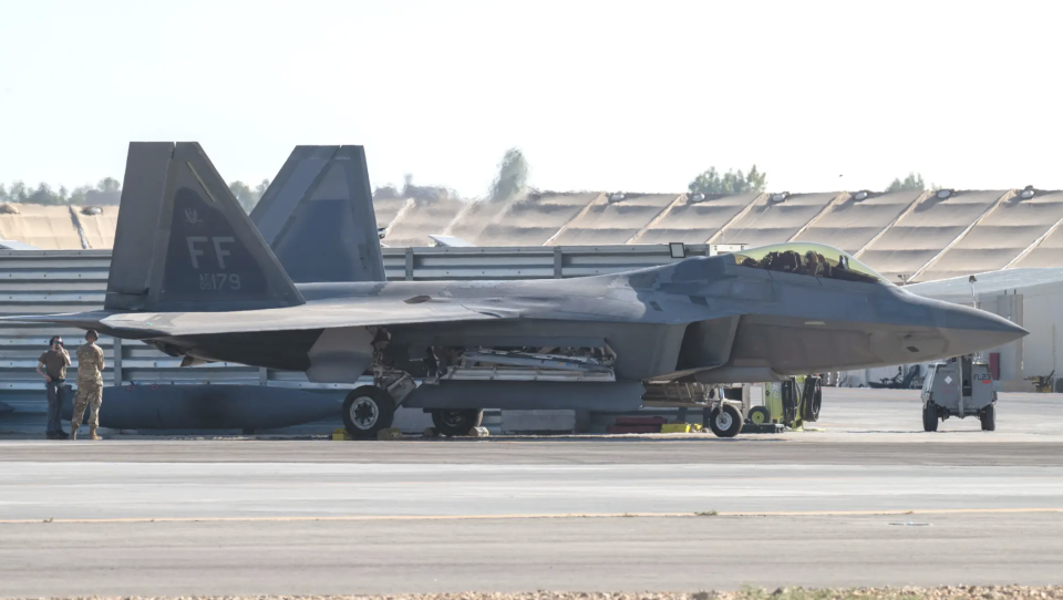 An F-22 after deploying to the Middle East last month. <em>U.S. Air Force</em>