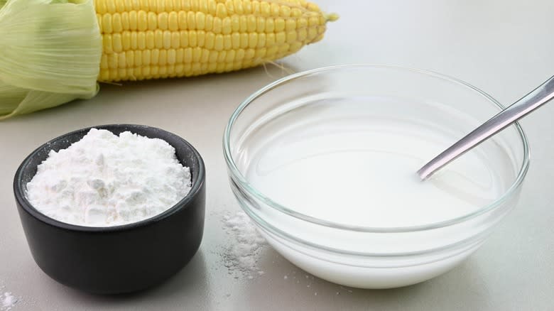 dry cornstarch and slurry