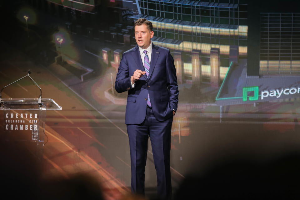 Oklahoma City Mayor David Holt speaks Thursday, July 14, 2022, at the State of the City address at the Oklahoma City Convention Center.