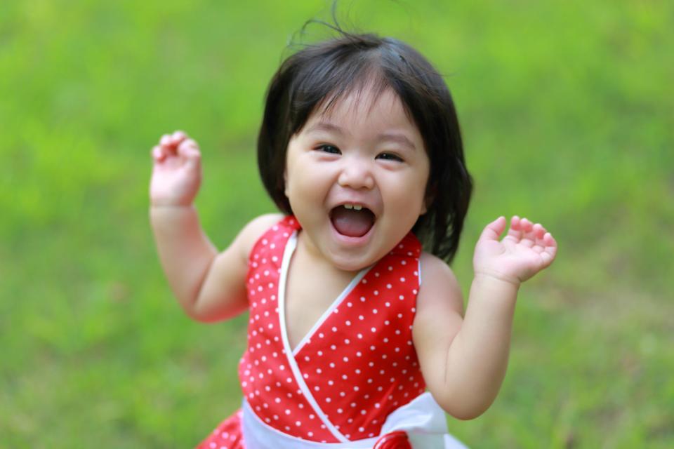 baby girl laughing