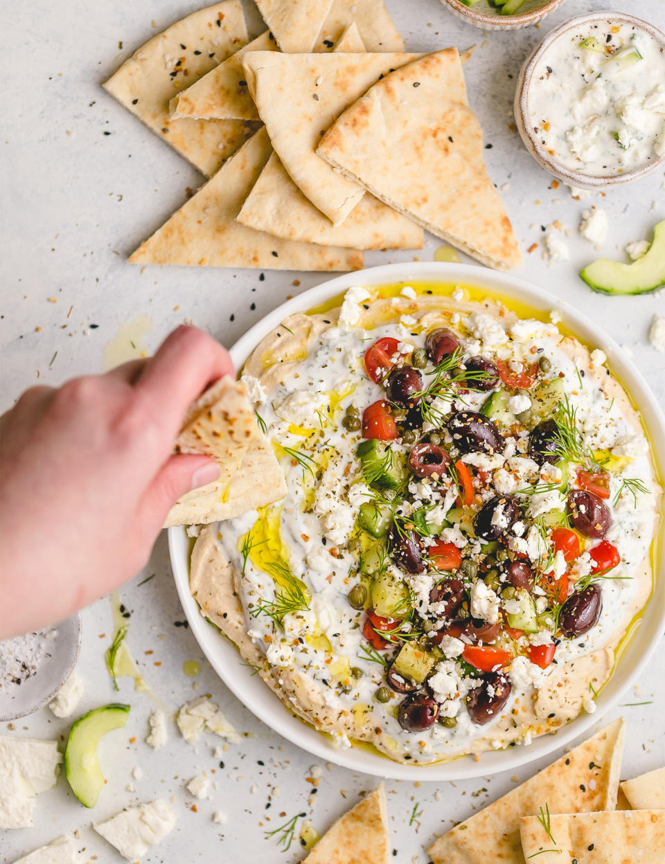 Tartinade d’houmous et tzatziki